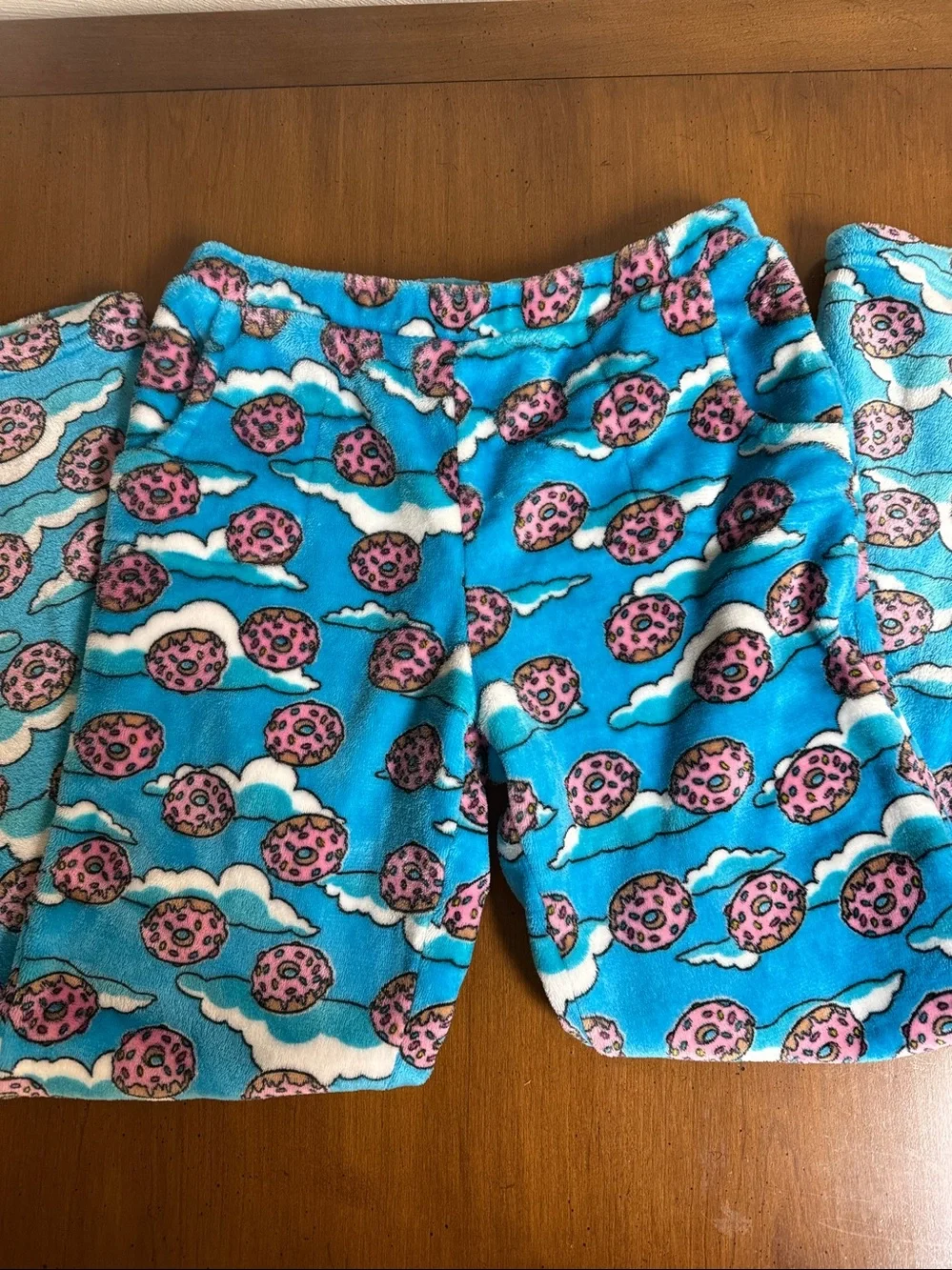 Candy Pink Kids Fleece Pajama Pants with Donuts